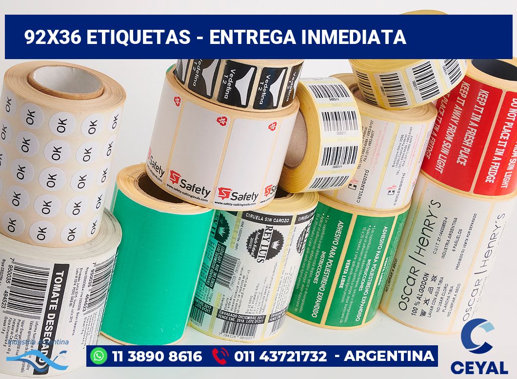 92×36 Etiquetas