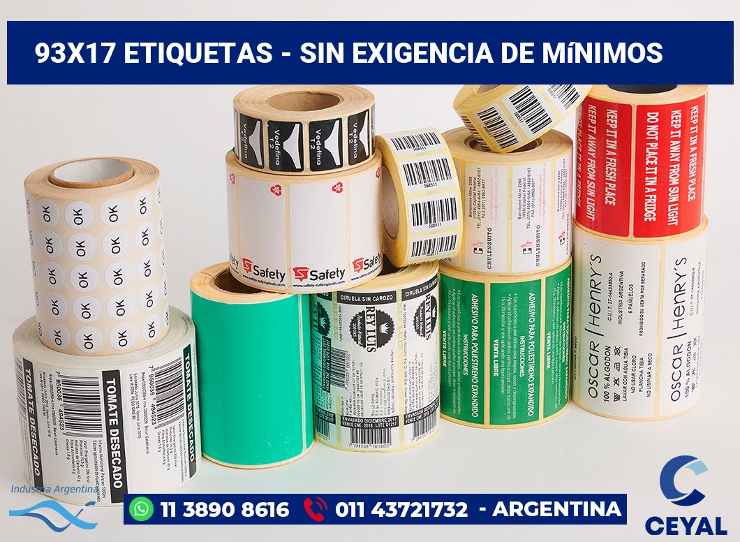 93x17 Etiquetas