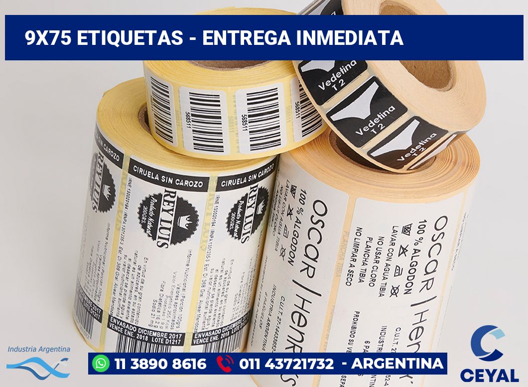9×75 Etiquetas