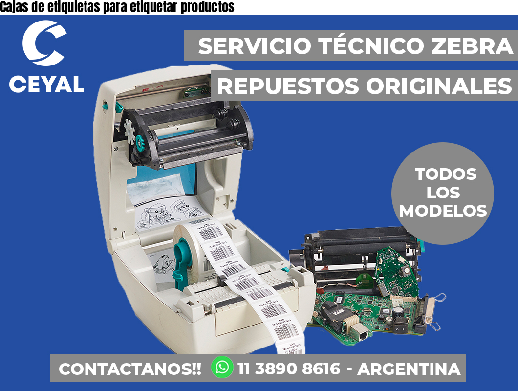 Cajas de etiquietas para etiquetar productos