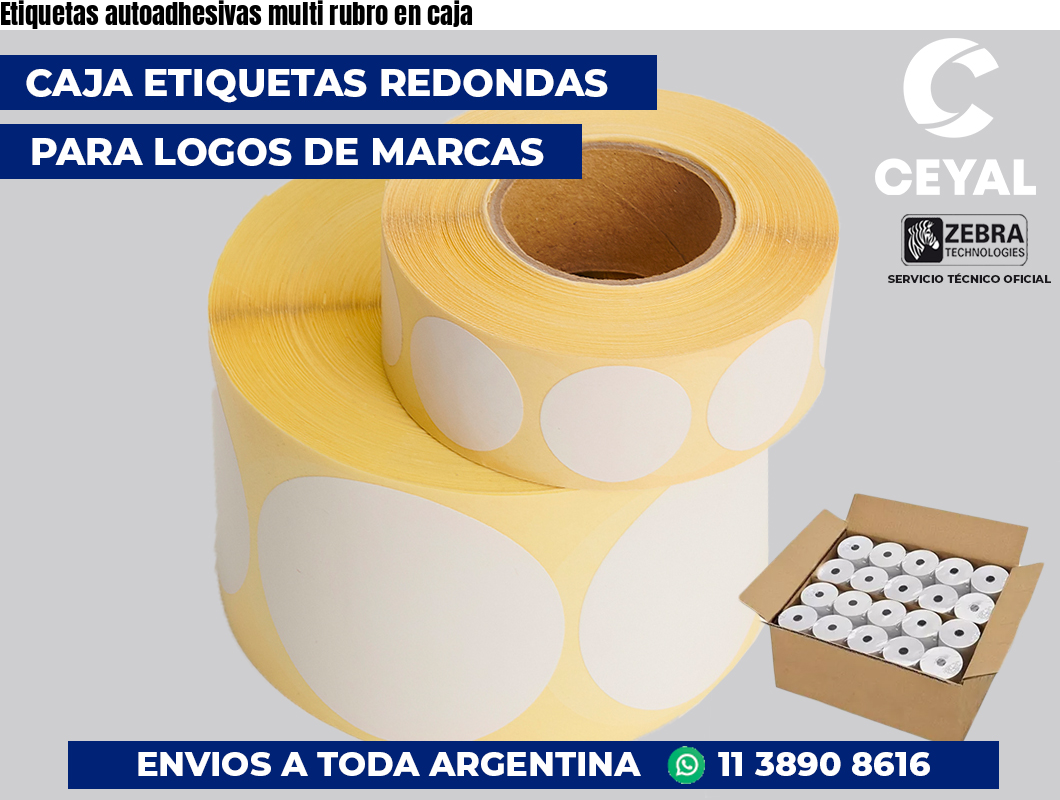 Etiquetas autoadhesivas multi rubro en caja