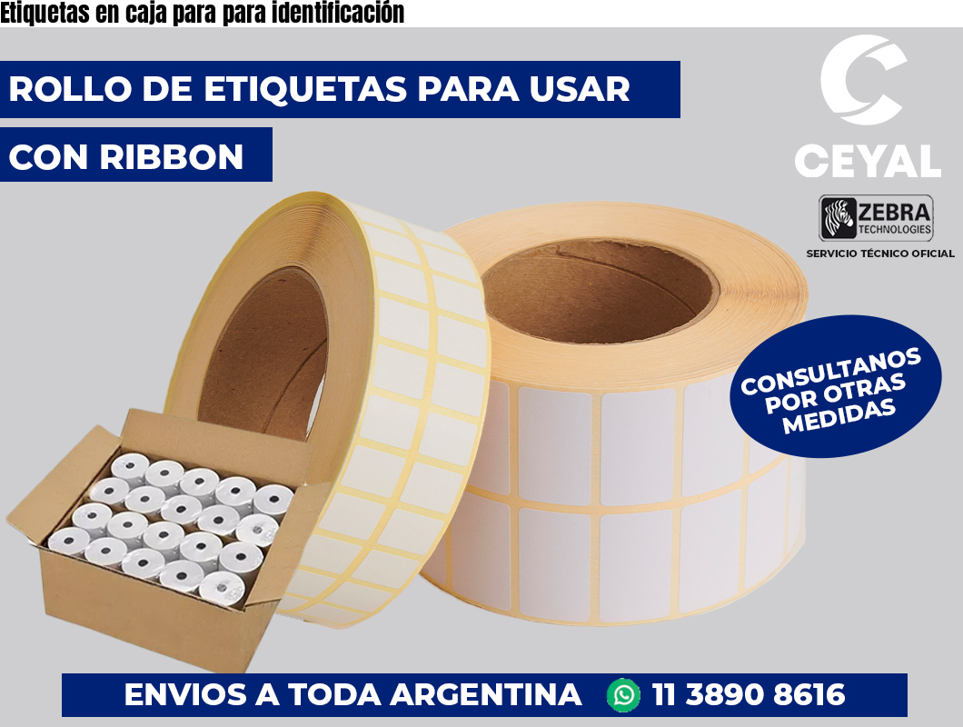 Etiquetas en caja para para identificación
