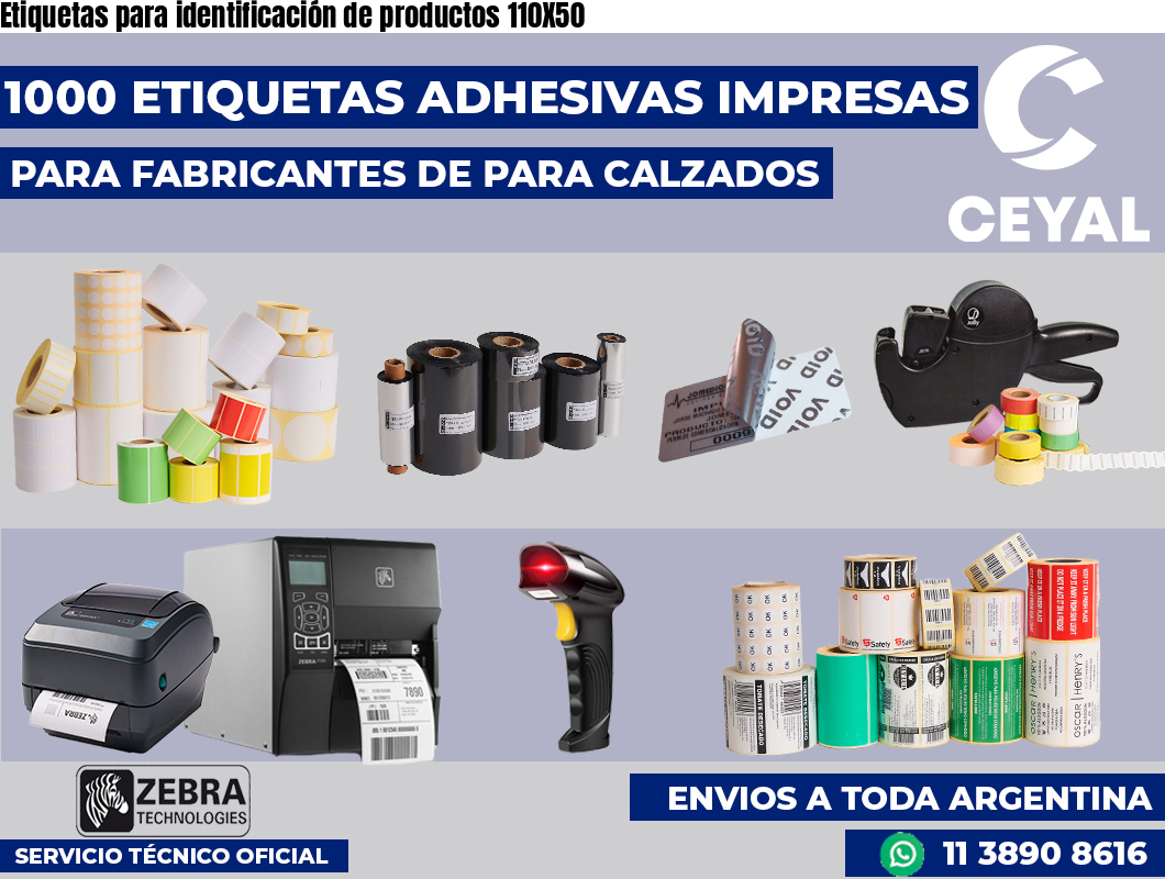 Etiquetas para identificación de productos 110X50