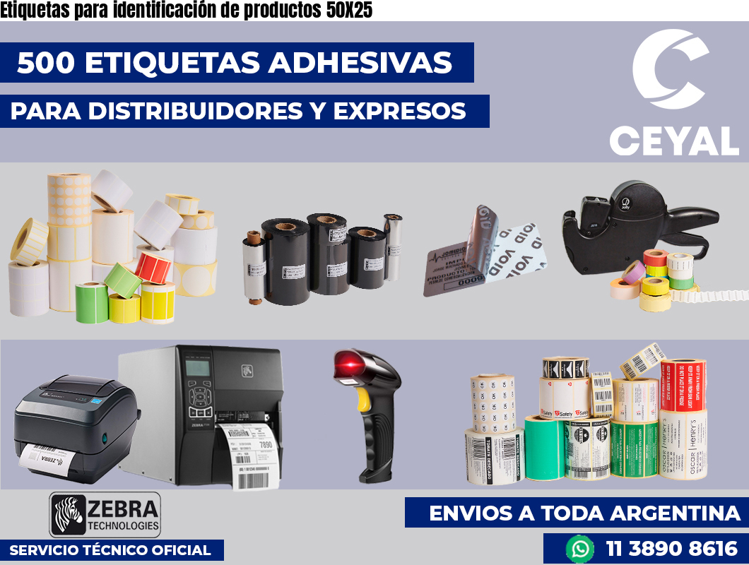 Etiquetas para identificación de productos 50X25