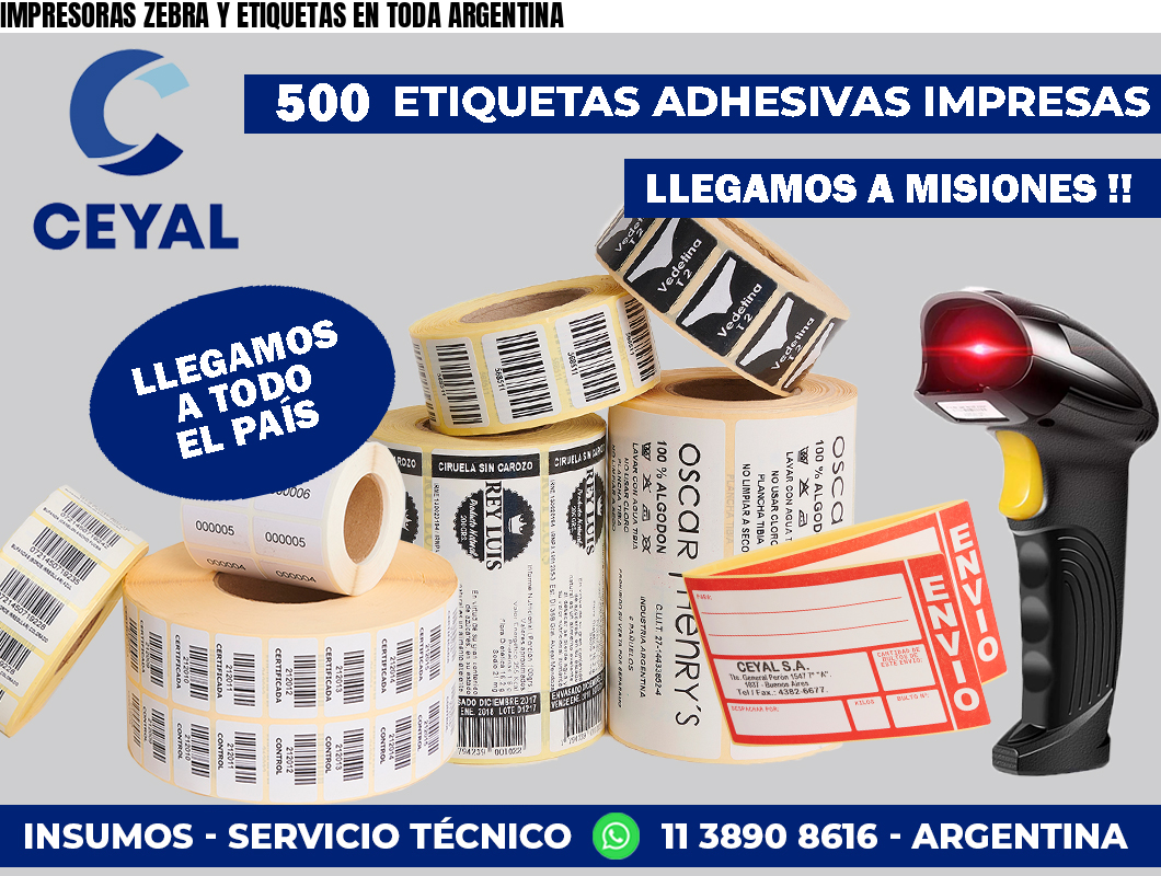 IMPRESORAS ZEBRA Y ETIQUETAS EN TODA ARGENTINA