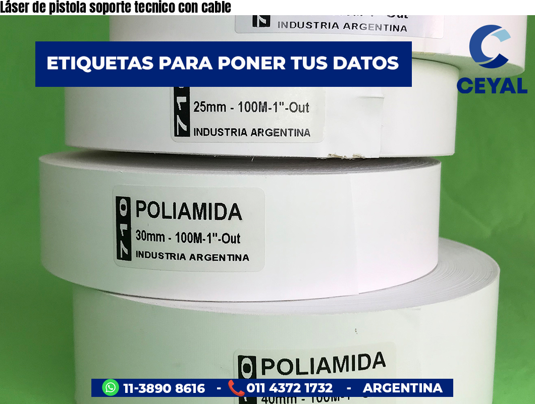 Láser de pistola soporte tecnico con cable
