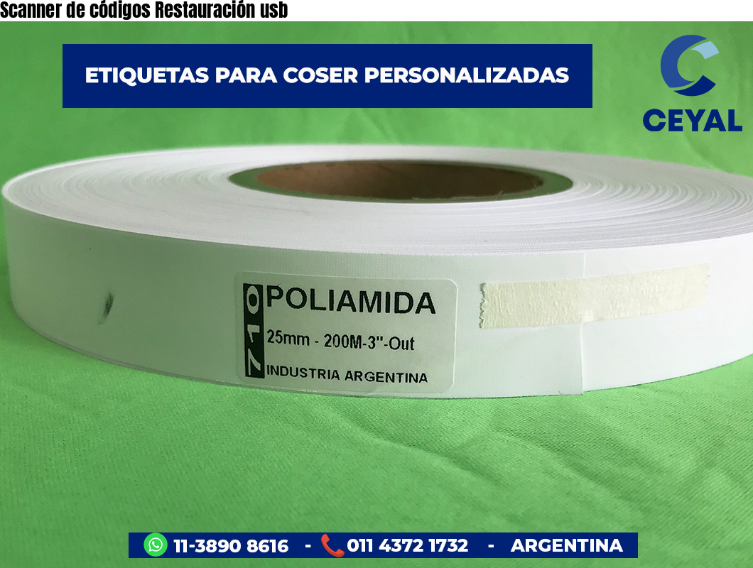 Scanner de códigos Restauración usb