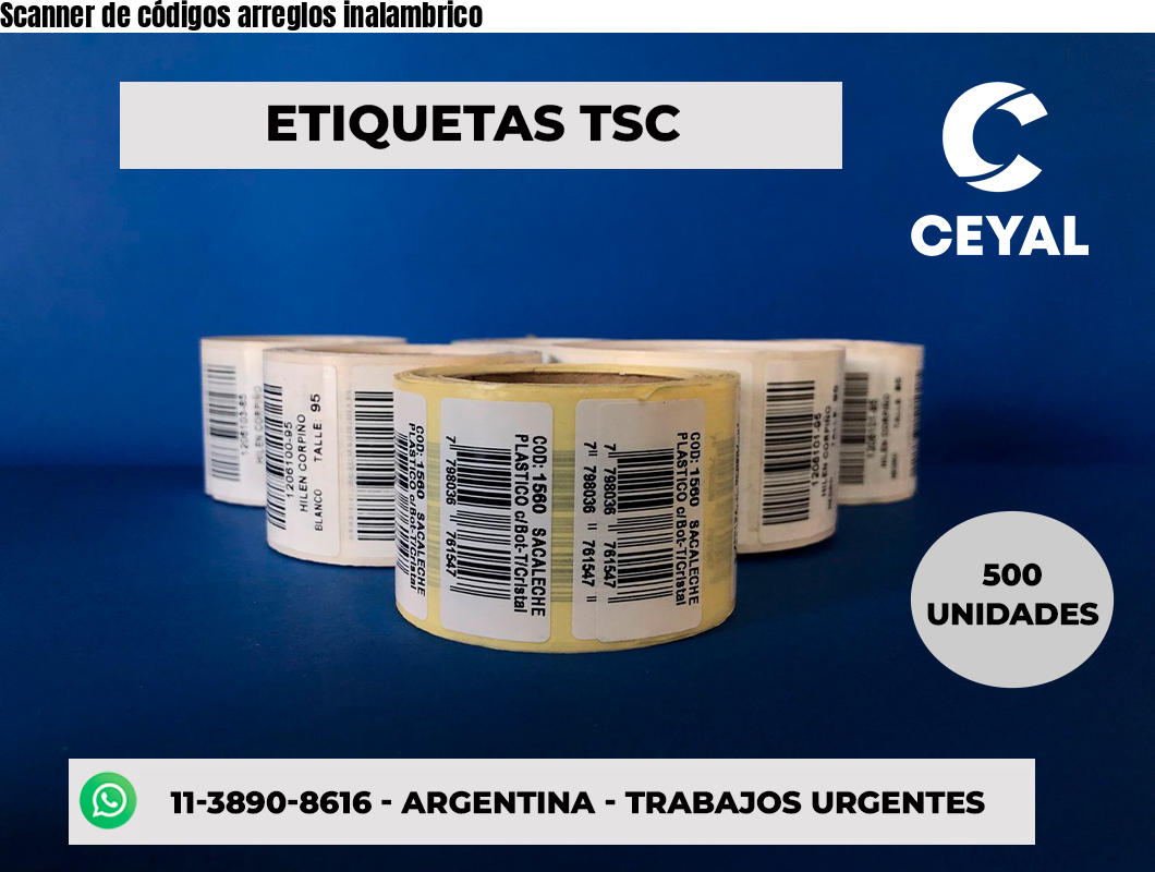 Scanner de códigos arreglos inalambrico
