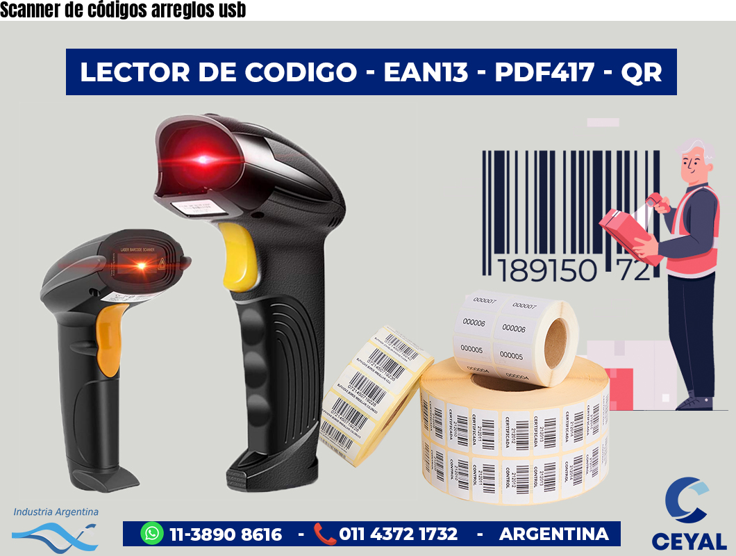 Scanner de códigos arreglos usb