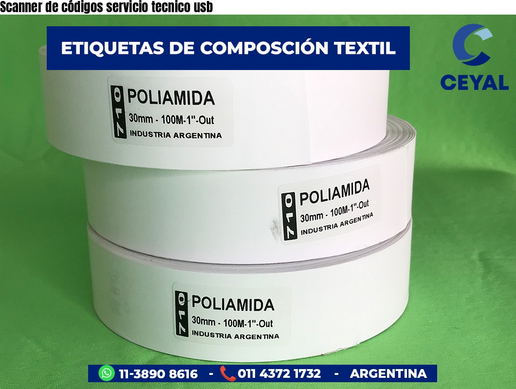Scanner de códigos servicio tecnico usb