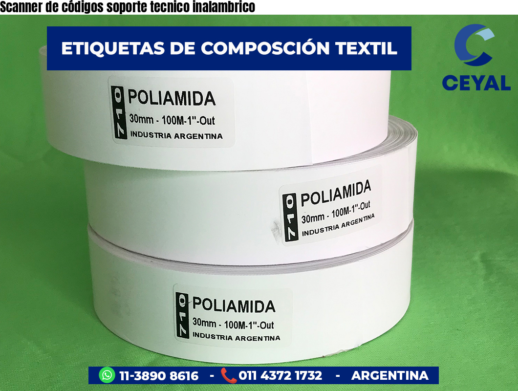 Scanner de códigos soporte tecnico inalambrico