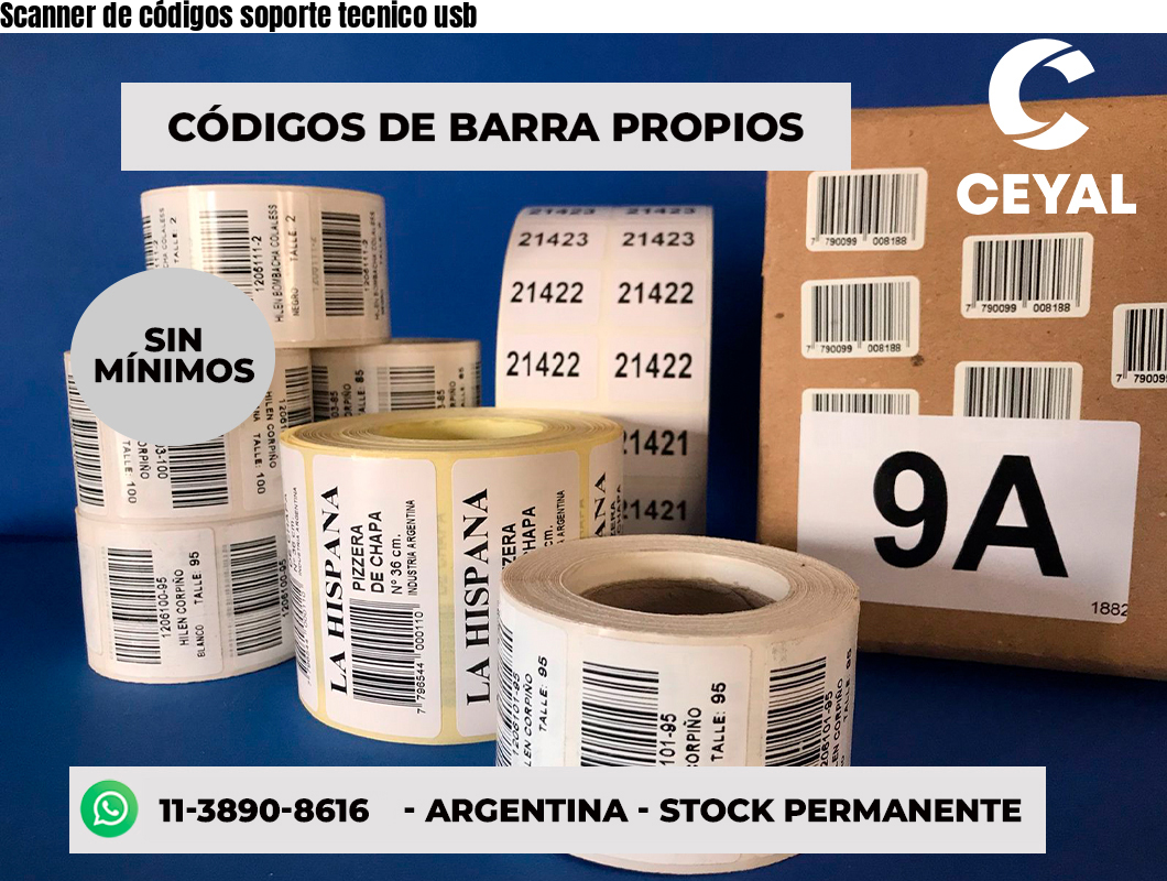 Scanner de códigos soporte tecnico usb