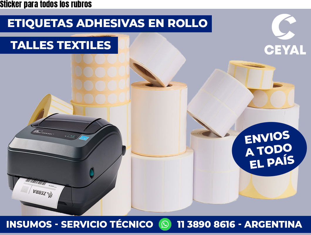 Sticker para todos los rubros