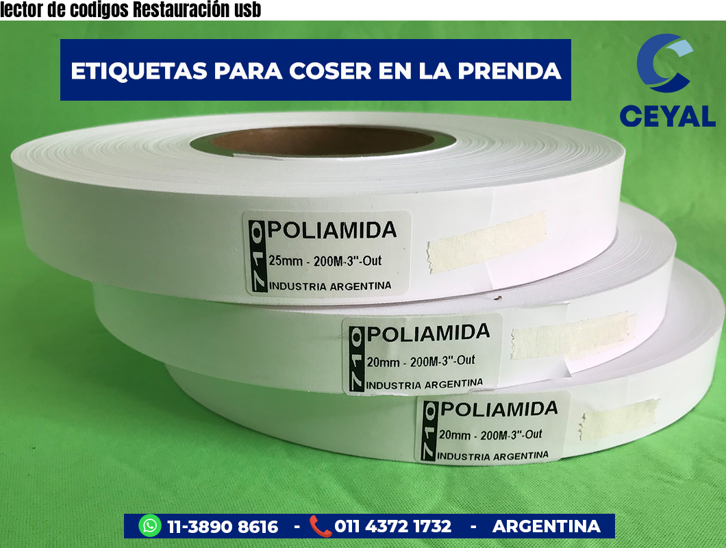 lector de codigos Restauración usb