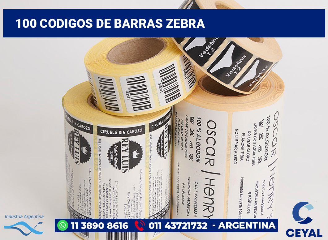 100 Codigos de barras zebra