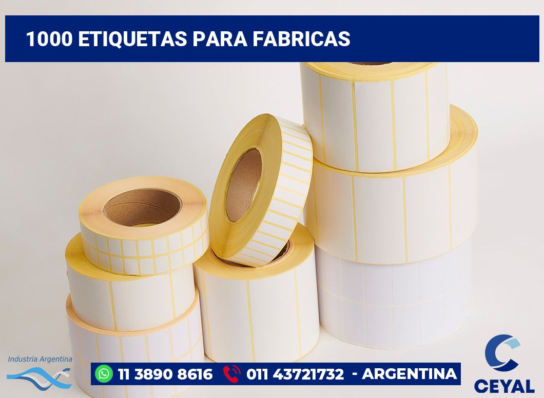 1000 Etiquetas para fabricas