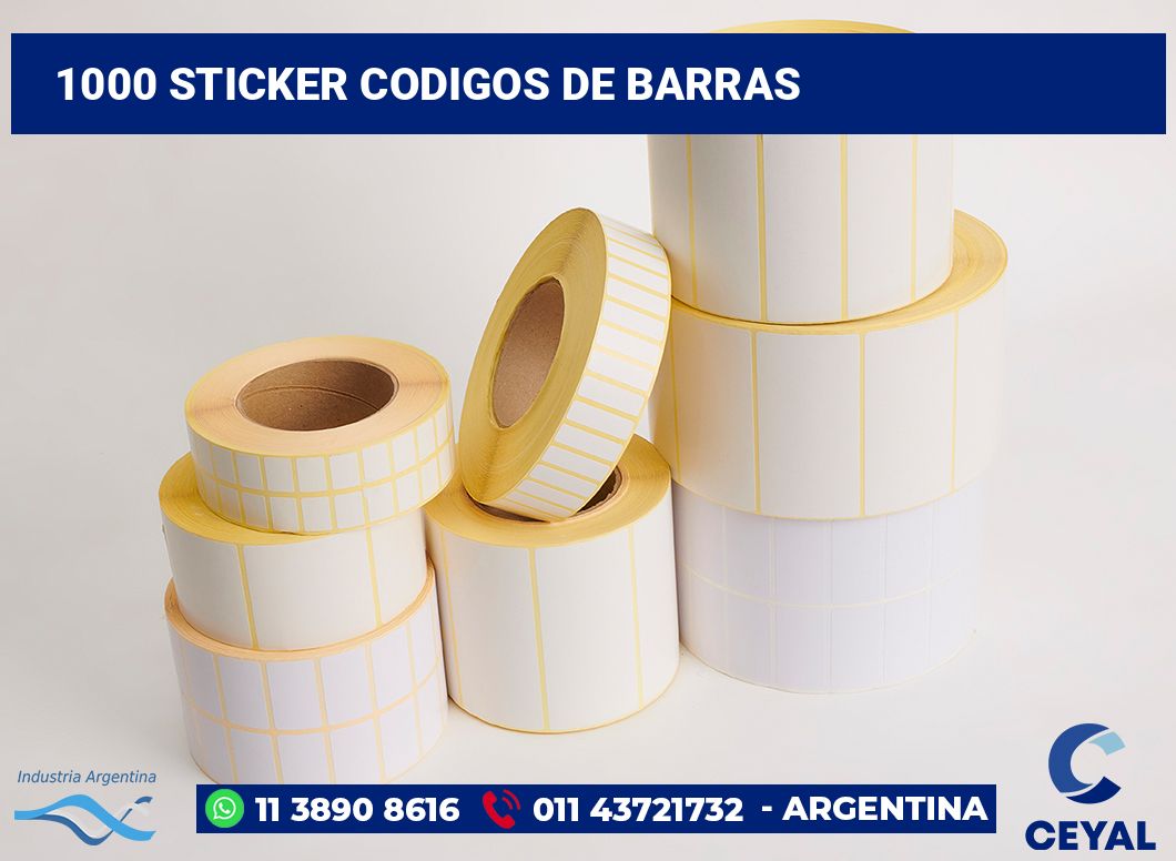 1000 Sticker codigos de barras