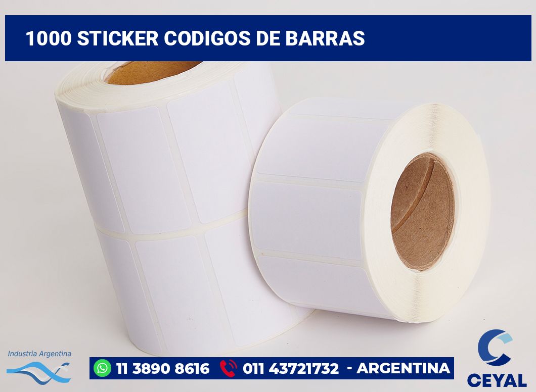 1000 Sticker codigos de barras