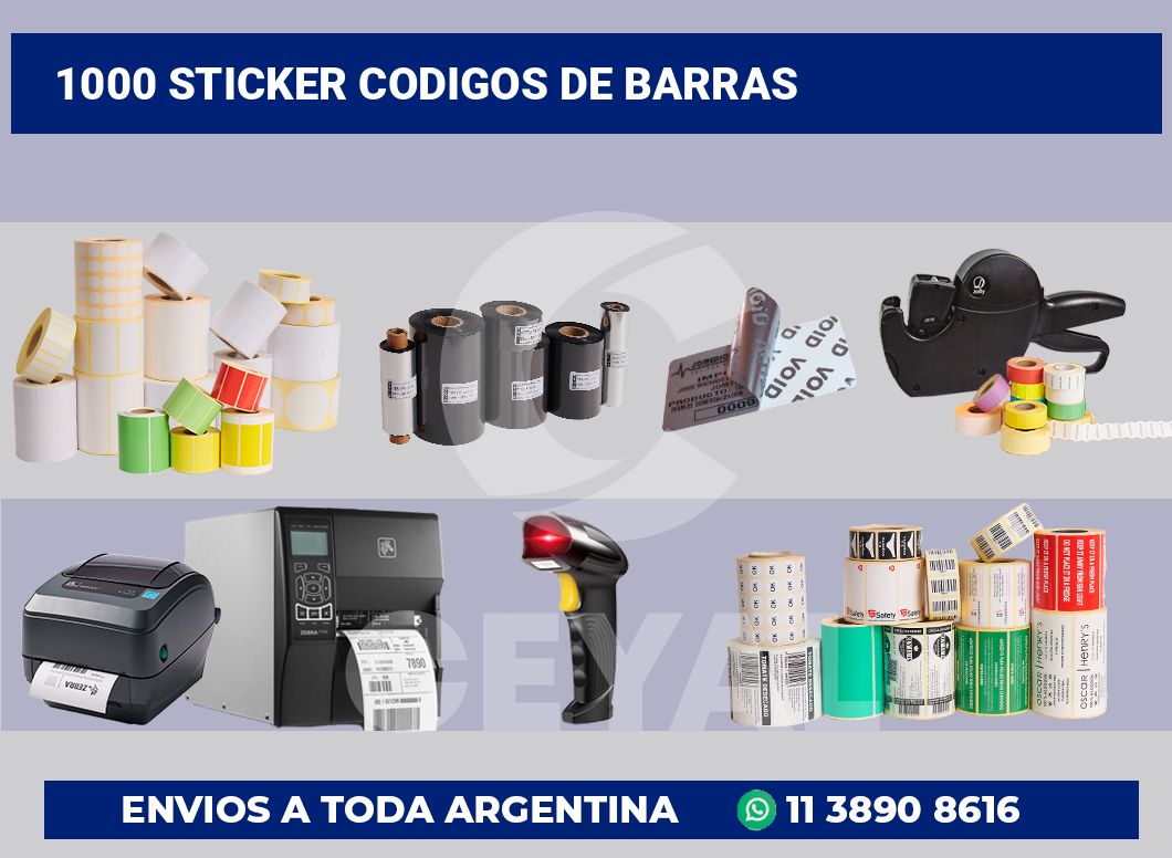1000 Sticker codigos de barras