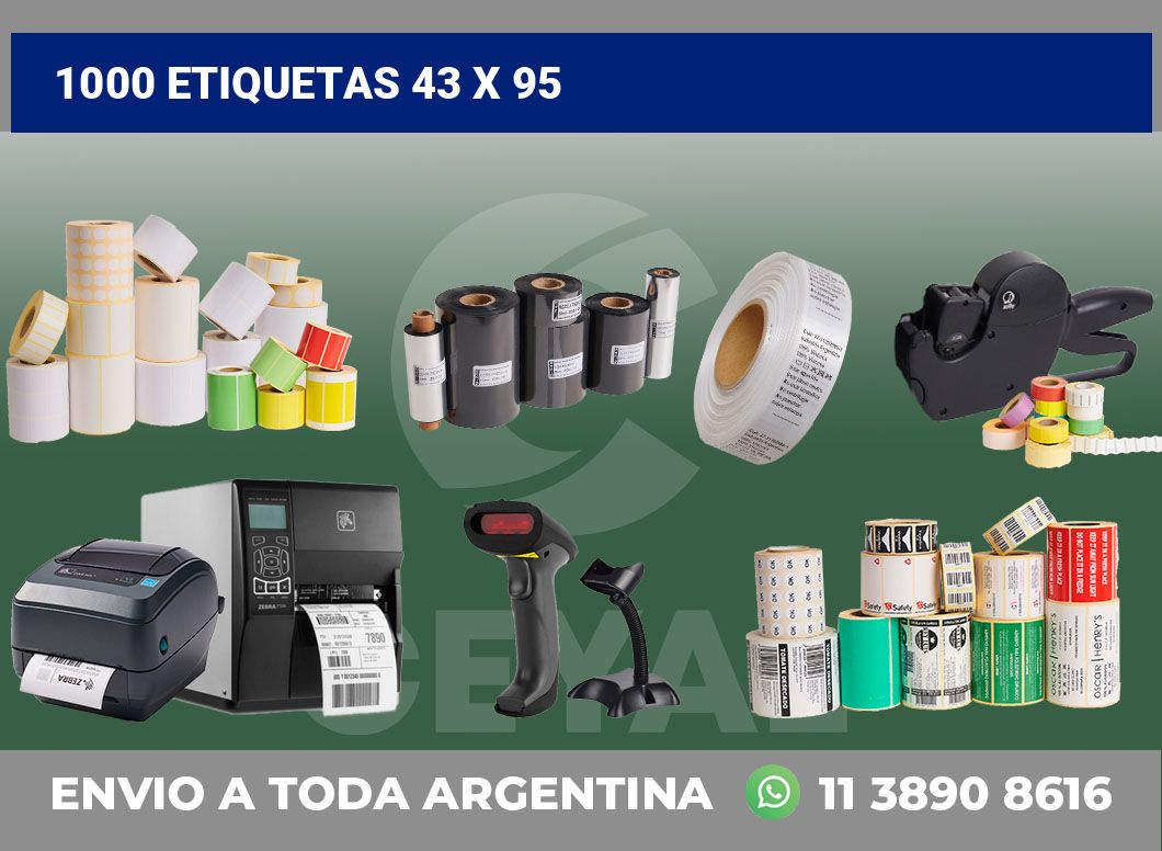 1000 etiquetas 43 x 95