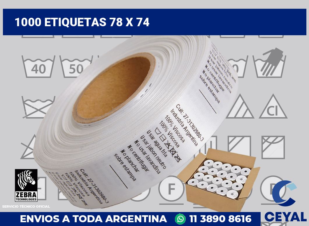 1000 etiquetas 78 x 74