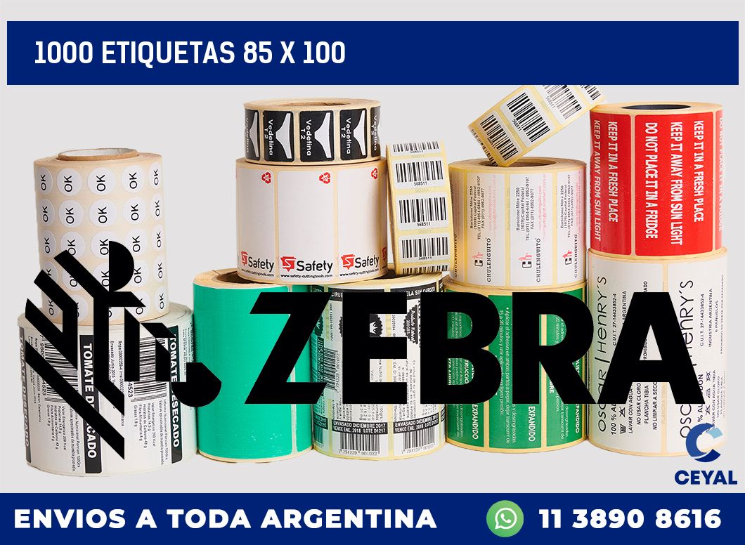 1000 etiquetas 85 x 100