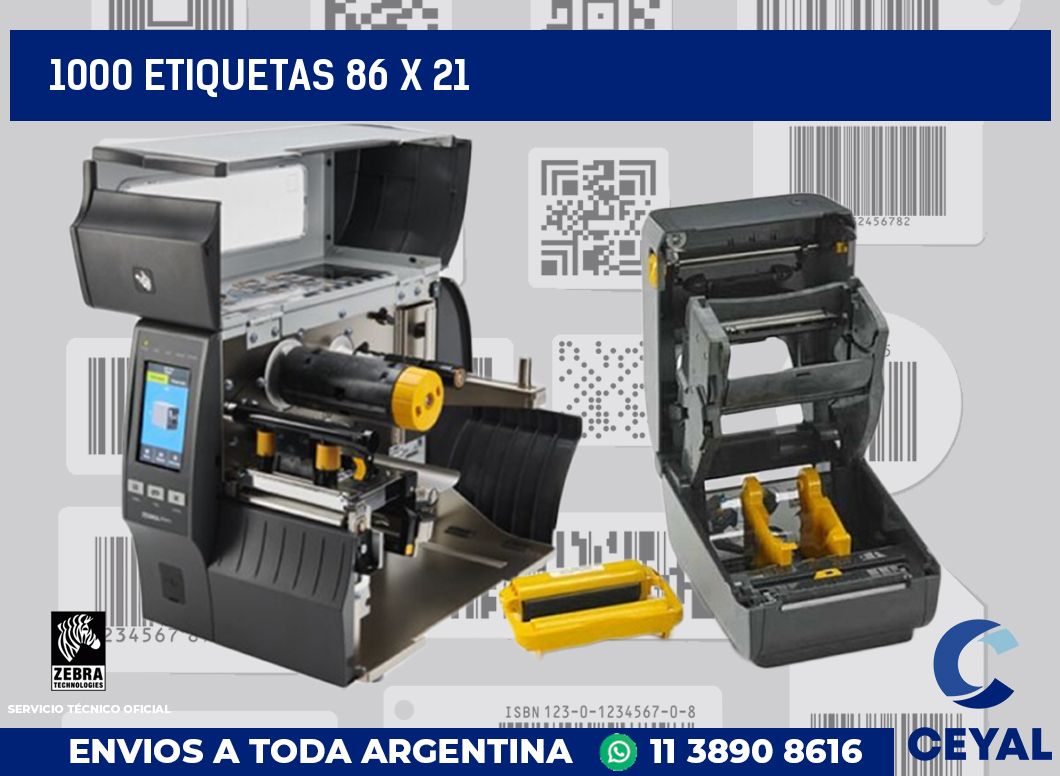 1000 etiquetas 86 x 21