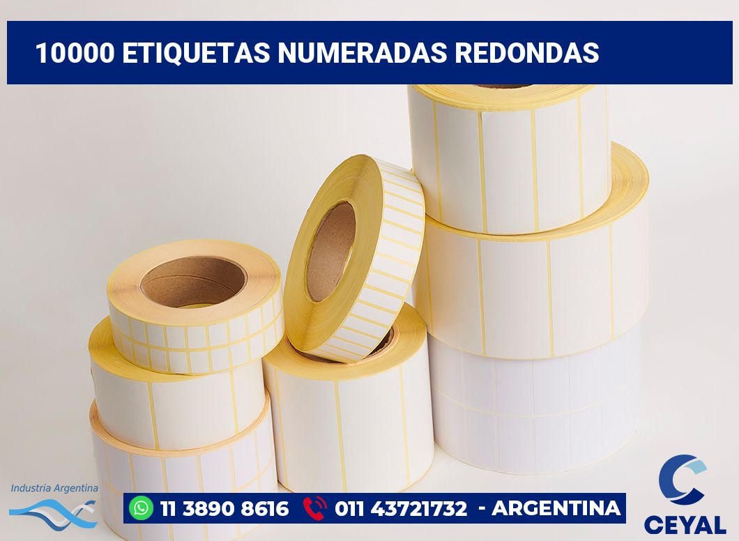10000 Etiquetas numeradas redondas