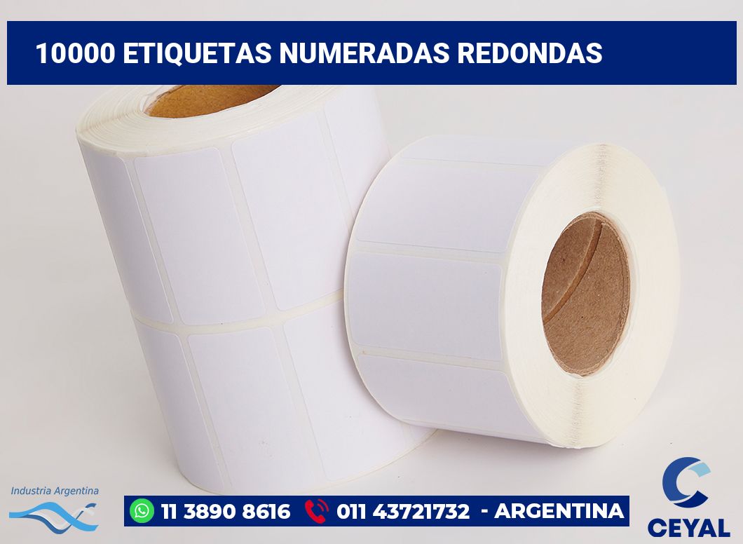 10000 Etiquetas numeradas redondas