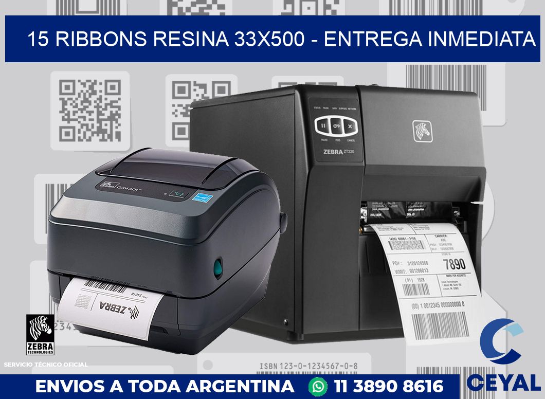 15 Ribbons resina 33x500 - Entrega inmediata