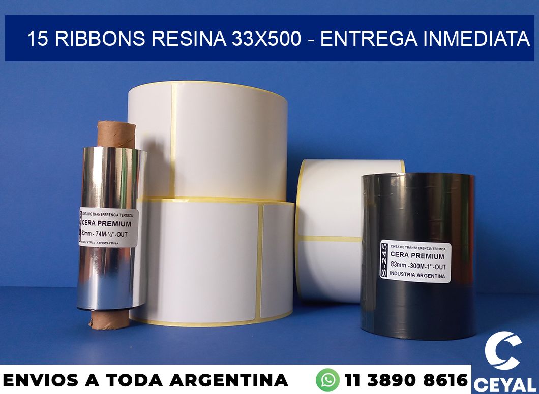 15 Ribbons resina 33×500 – Entrega inmediata