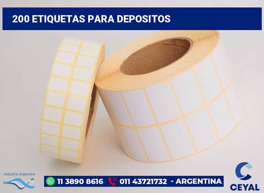 200 Etiquetas para depositos