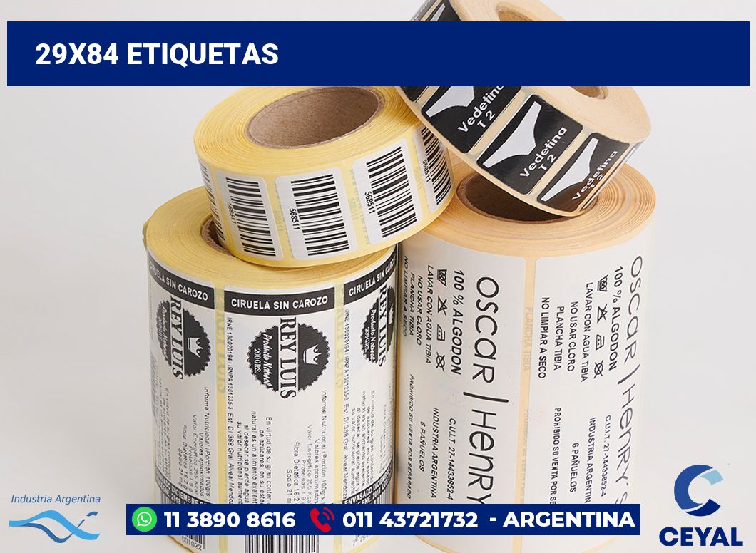 29x84 Etiquetas