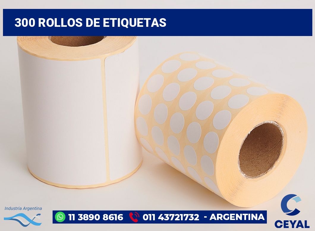 300 Rollos de etiquetas