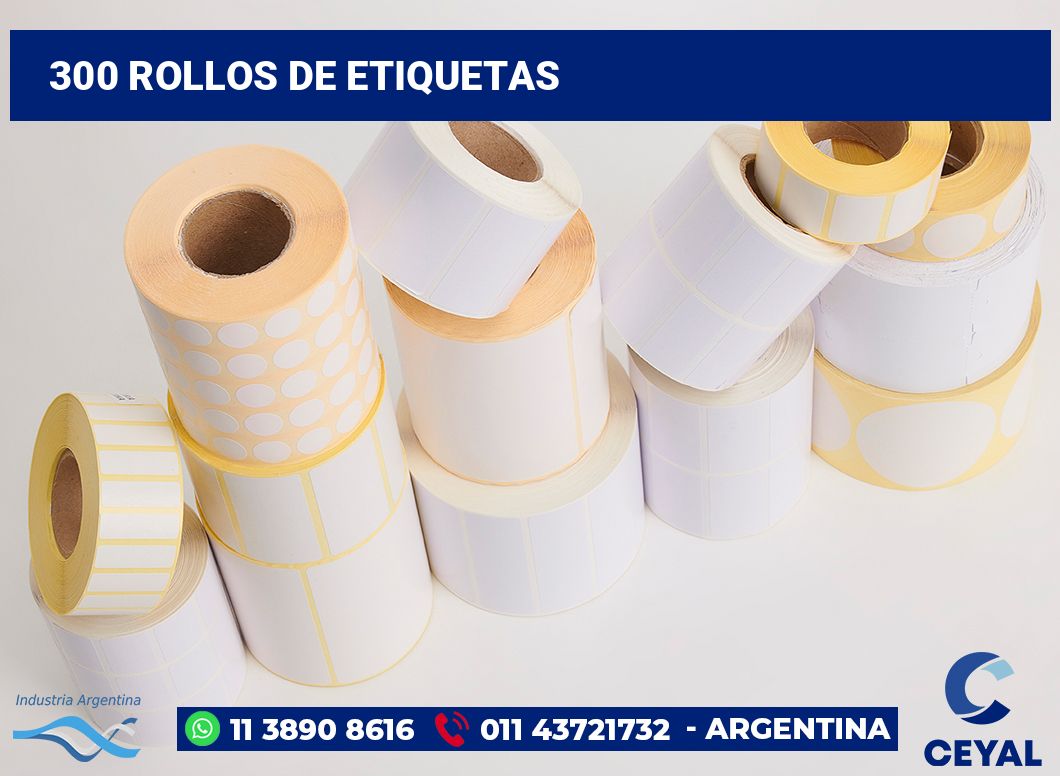 300 Rollos de etiquetas