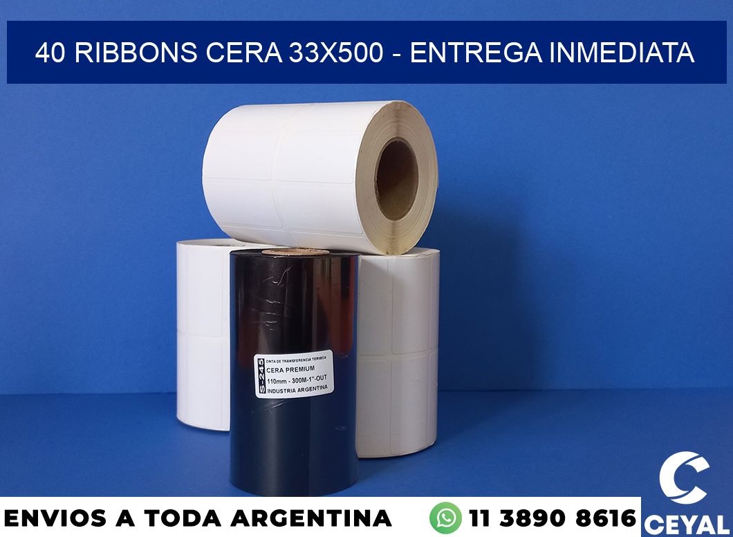 40 Ribbons cera 33×500 – Entrega inmediata