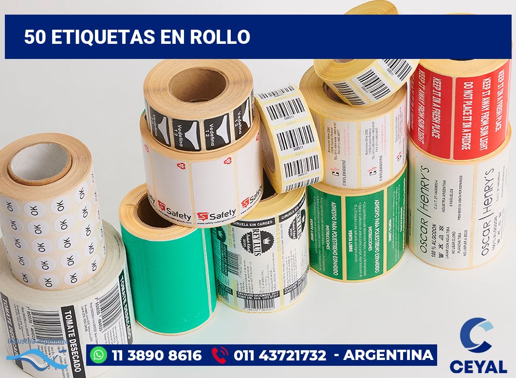 50 Etiquetas en rollo