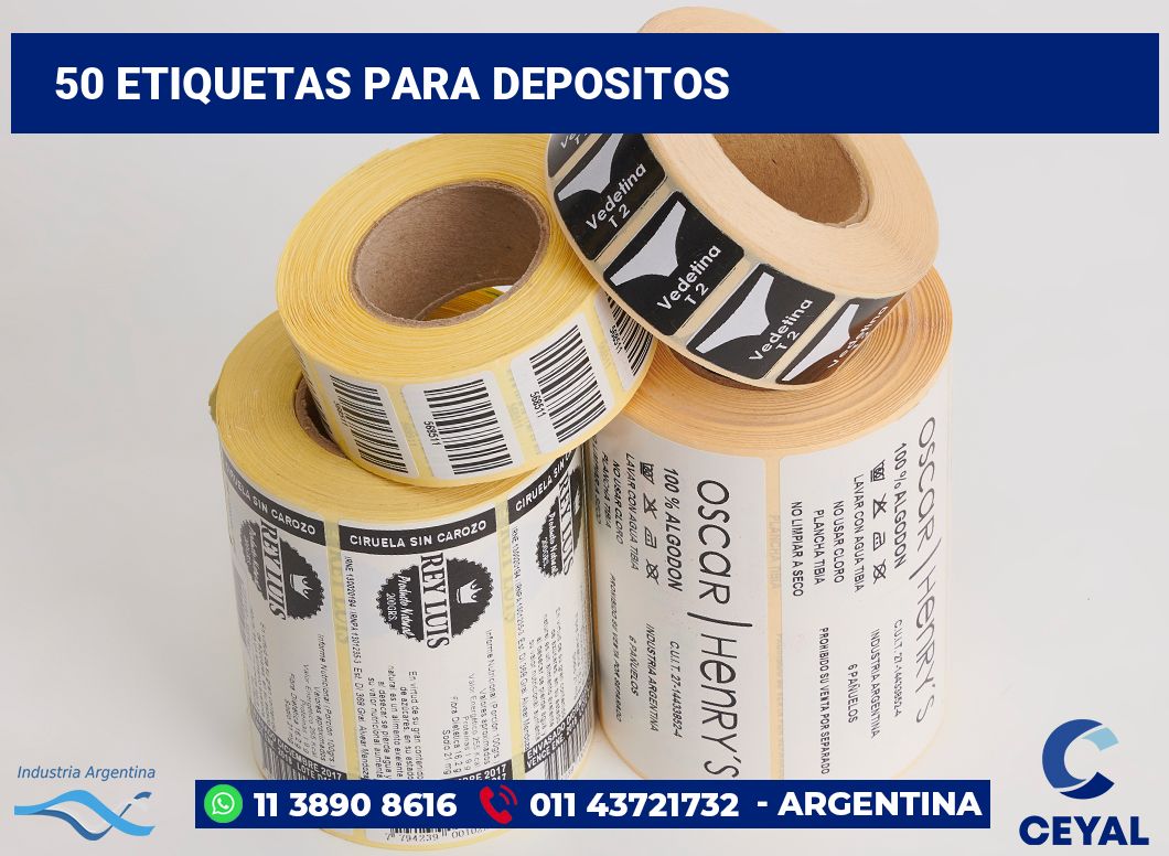50 Etiquetas para depositos