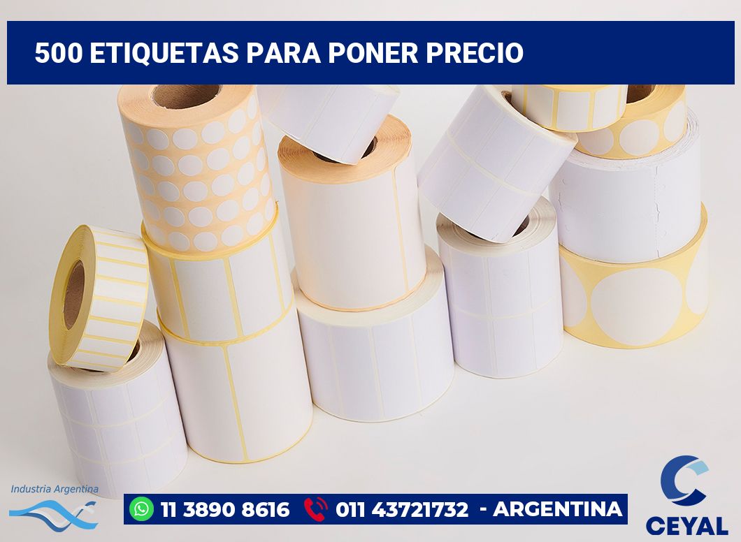 500 Etiquetas para poner precio