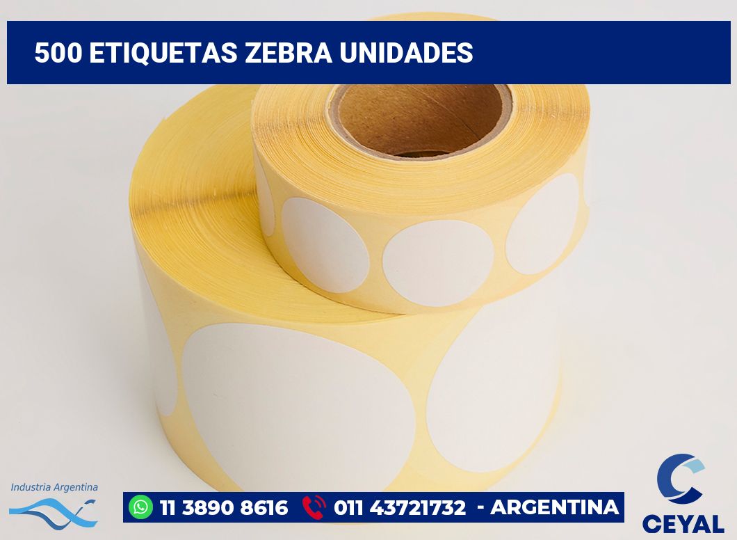 500 Etiquetas zebra unidades