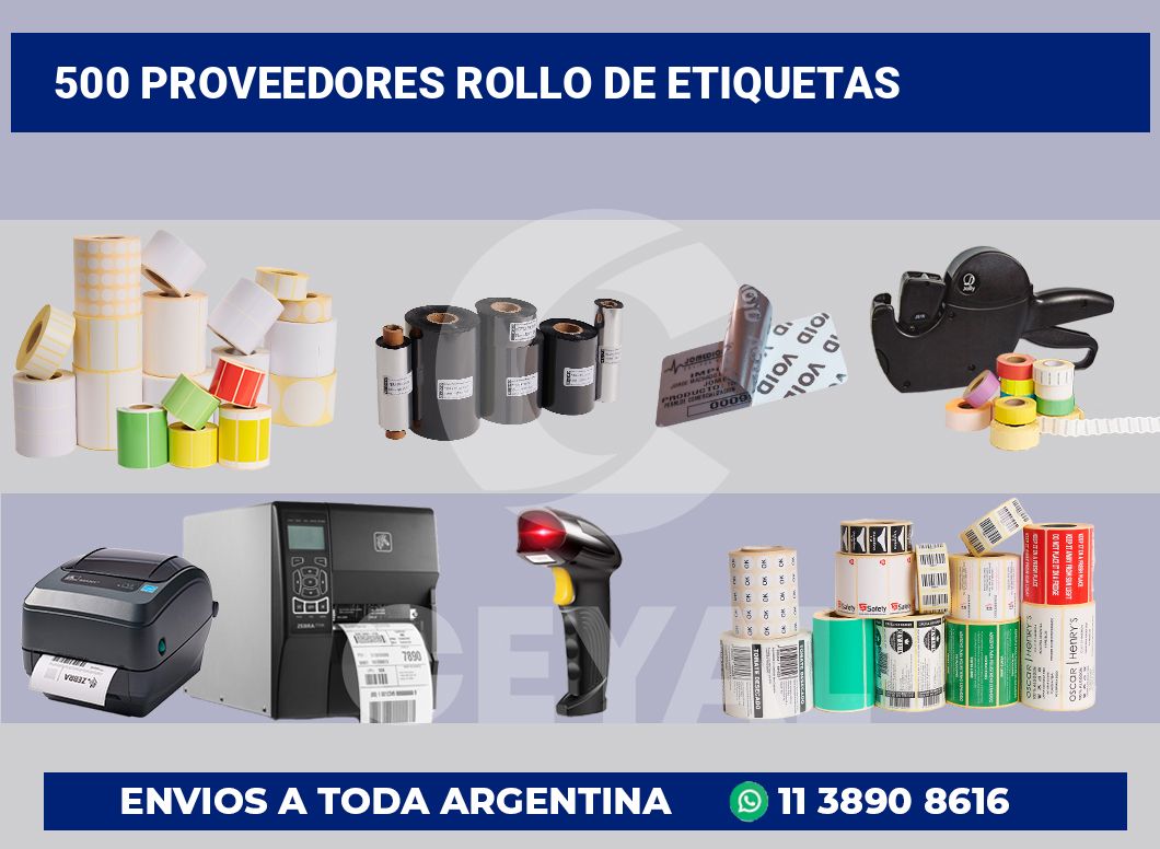 500 Proveedores rollo de etiquetas
