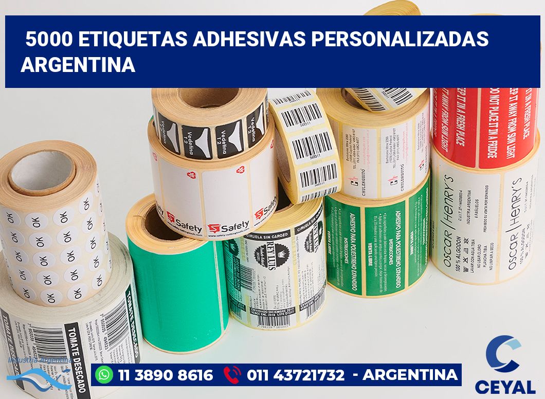 5000 Etiquetas adhesivas personalizadas argentina