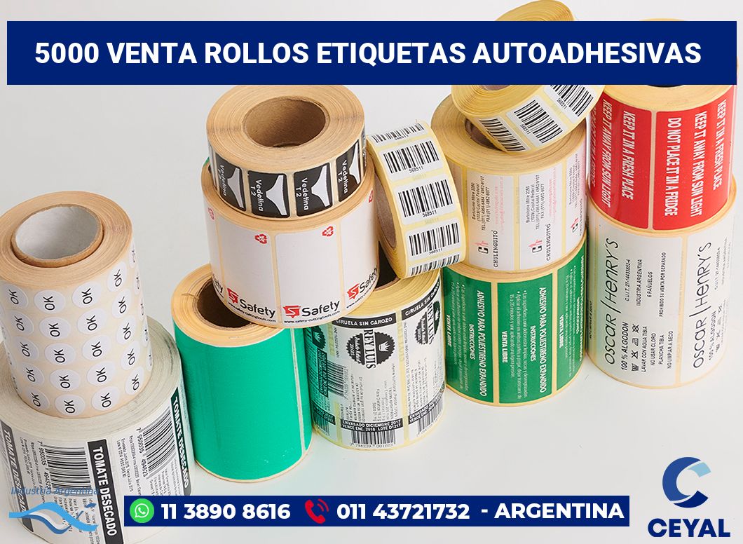 5000 Venta rollos etiquetas autoadhesivas