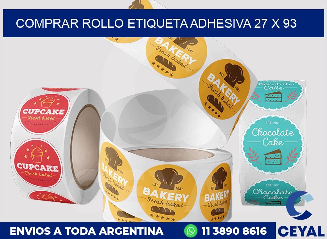 Comprar rollo etiqueta adhesiva 27 x 93