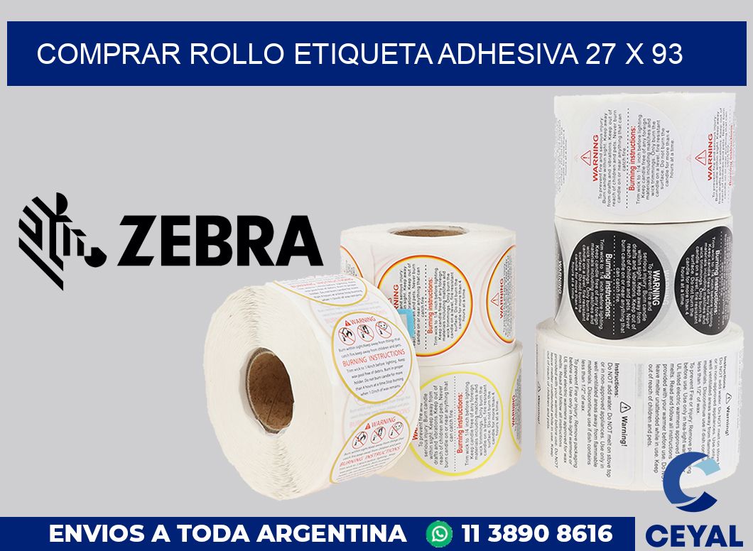 Comprar rollo etiqueta adhesiva 27 x 93
