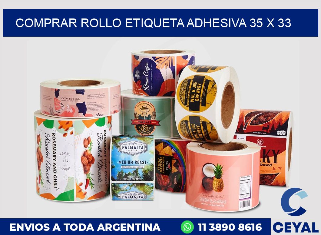 Comprar rollo etiqueta adhesiva 35 x 33