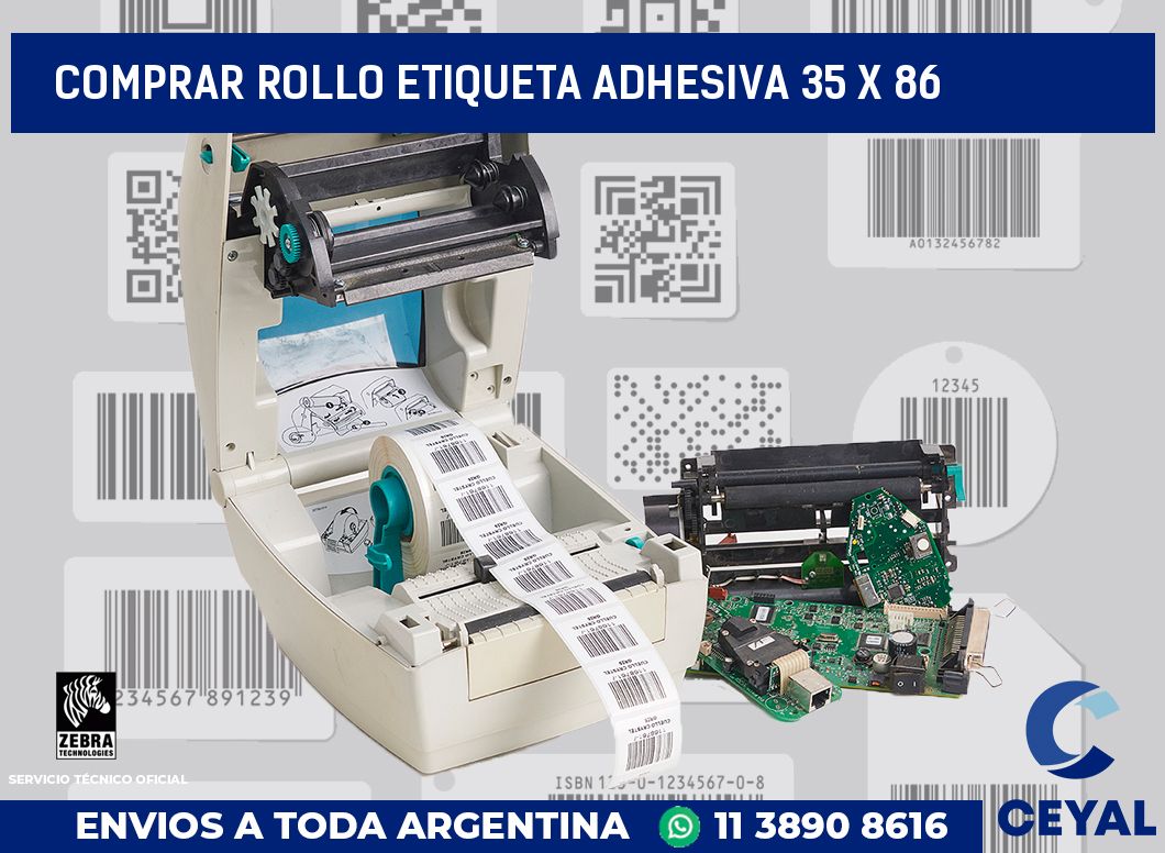 Comprar rollo etiqueta adhesiva 35 x 86
