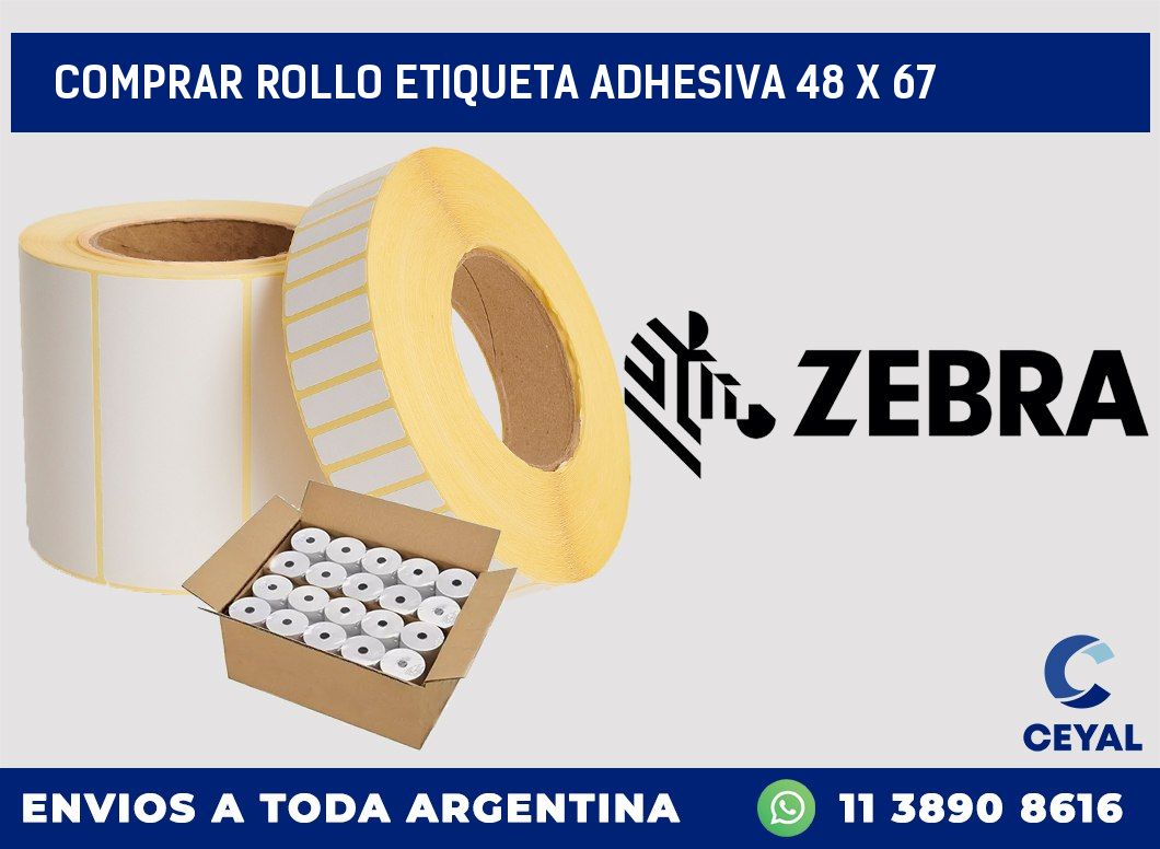 Comprar rollo etiqueta adhesiva 48 x 67
