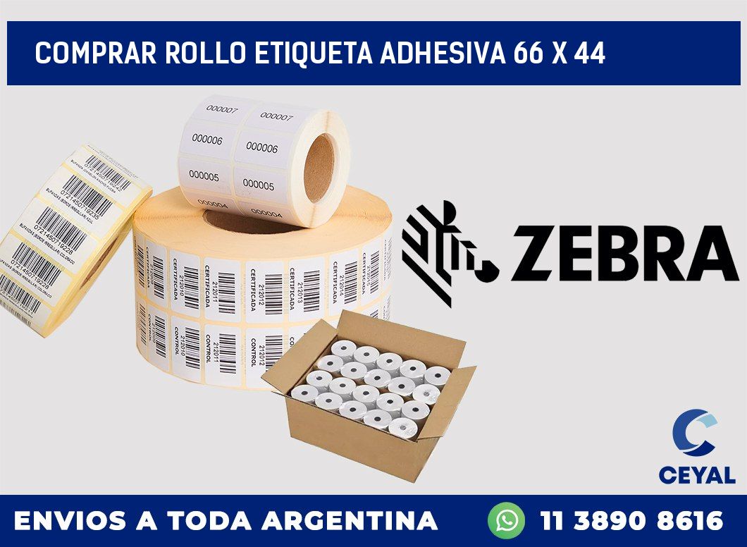 Comprar rollo etiqueta adhesiva 66 x 44