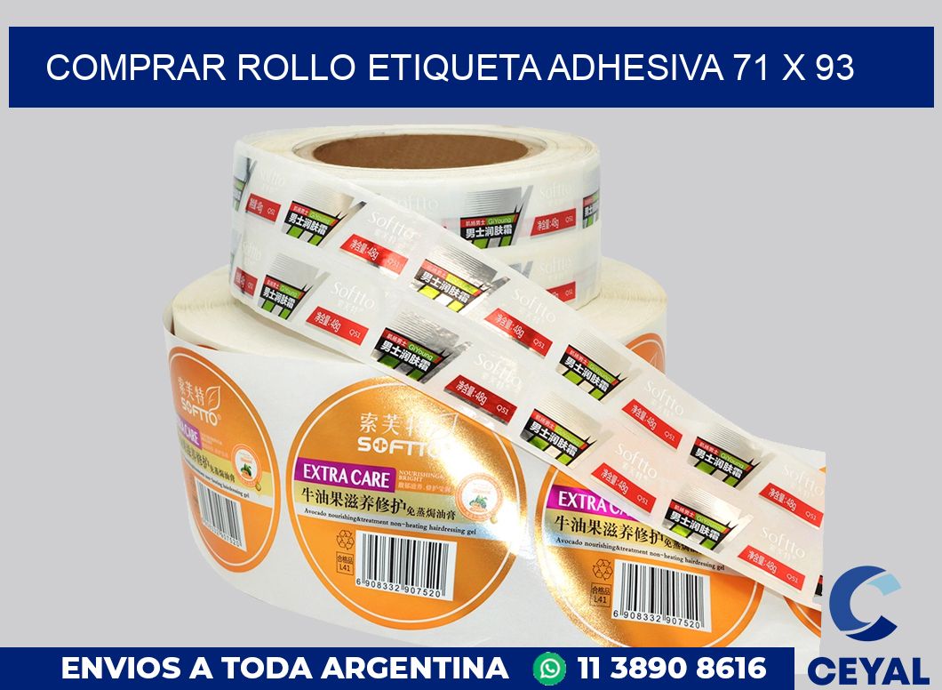 Comprar rollo etiqueta adhesiva 71 x 93